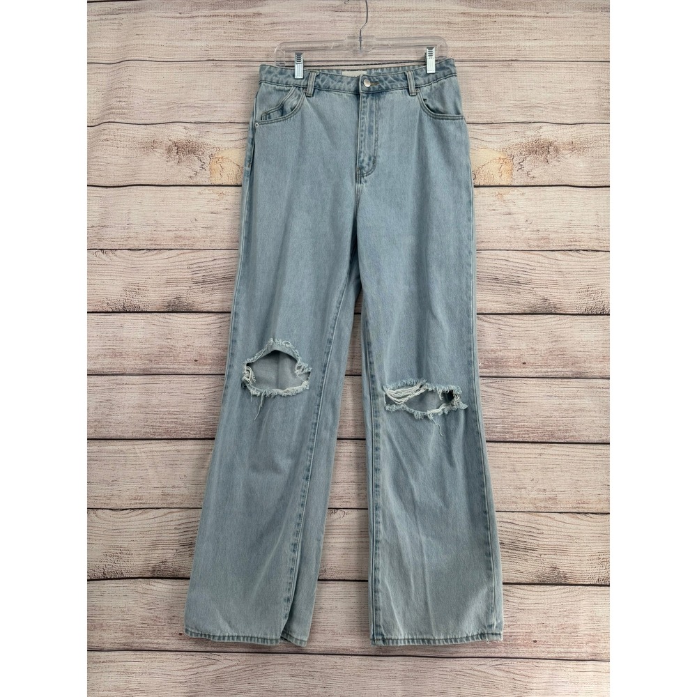 Rolla's Heidi Jeans Women 30 Light Blue High Rise Loose Straight Distressed